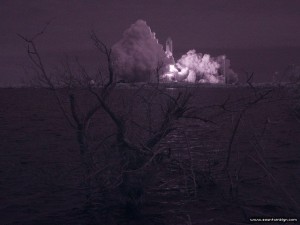 STS-134 final launch of space shuttle Endeavour in near infrared
