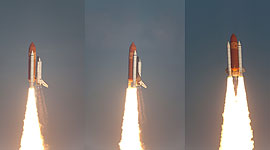 STS-133 final launch of space shuttle Discovery roll program