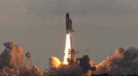 STS-134 final launch of space shuttle Endeavour clears the tower LC-39A
